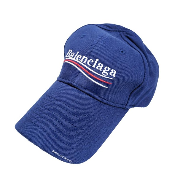 Balenciaga Accessories - SOLD Balenciaga Blue Enbroidered Logo Hat